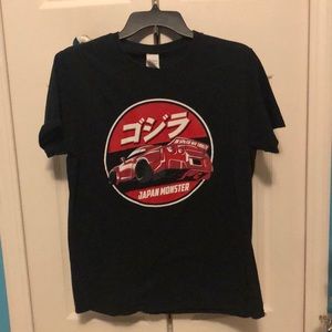 Black T-shirt with red car